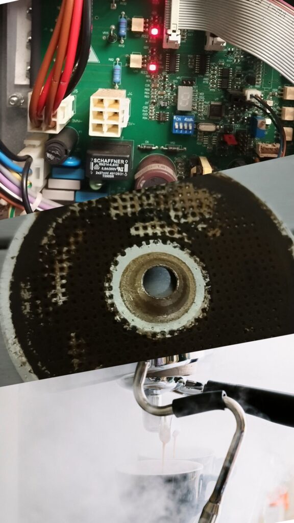 Errors on a commercial coffee machine